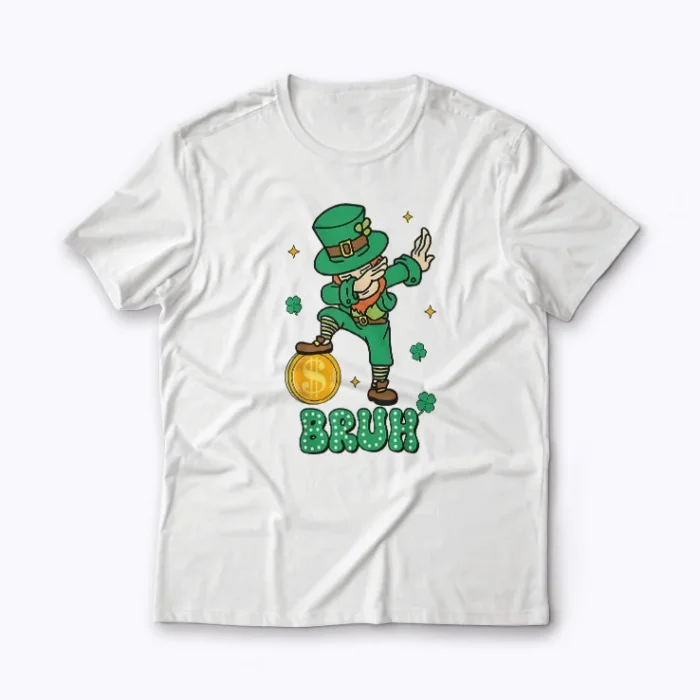 St Patricks Day Dabbing Leprechaun T‑shirt with vibrant graphic on soft cotton