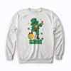 St Patricks Day Dabbing Leprechaun Sweatshirt with plush fleece and bold graphic