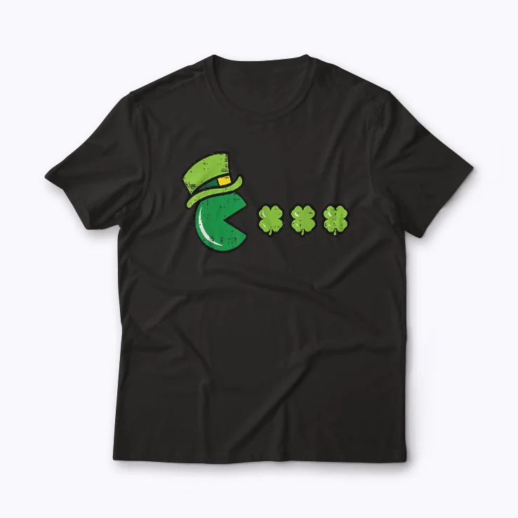 St Patricks Day Eating Shamrock T‑shirt with vibrant shamrock design