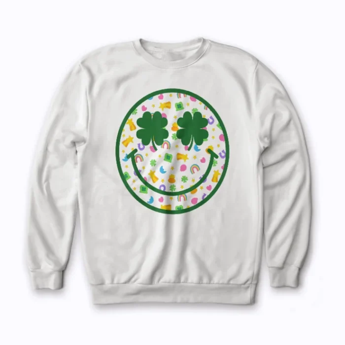 St Pattys Day Lucky Shamrock St Patricks Day Sweatshirt offering heavyweight fleece and sharp shamrock print