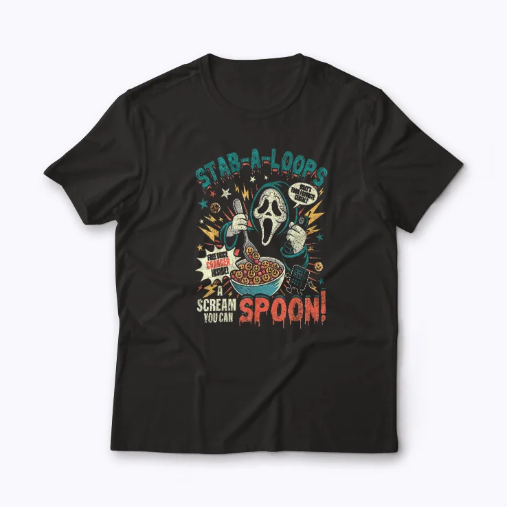Stab A Loops Horror Cereal Box Halloween Retro shirt for horror fans