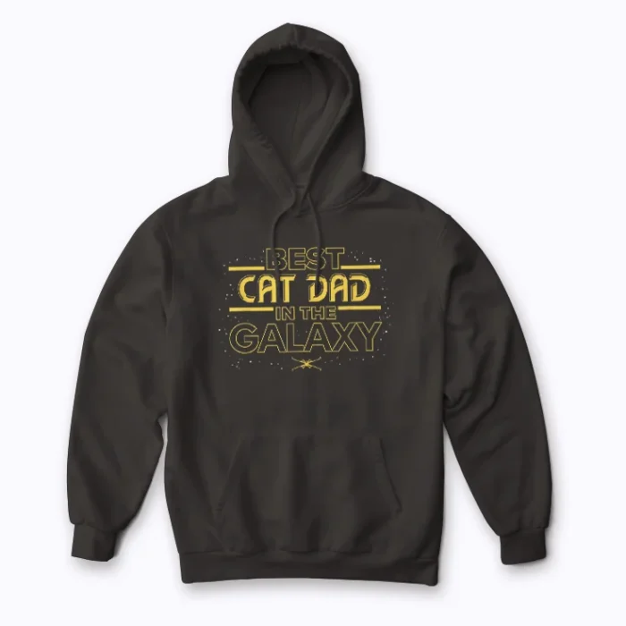 Star Wars Cat Dad Galaxy Hoodie showcasing a galaxy cat dad illustration