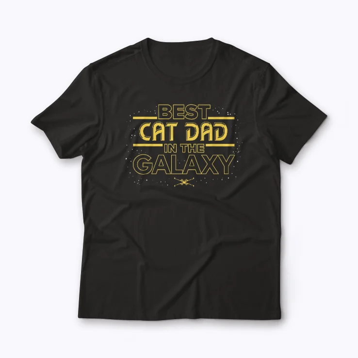 Star Wars Cat Dad Galaxy T-shirt featuring a galaxy cat dad design