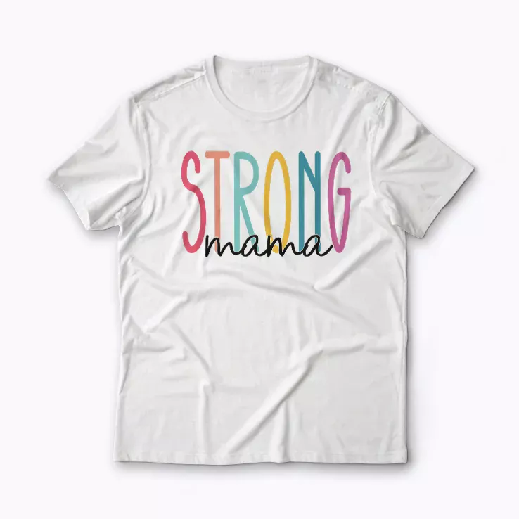 Strong Mama Mom Workout Gym Gift Women T-shirt