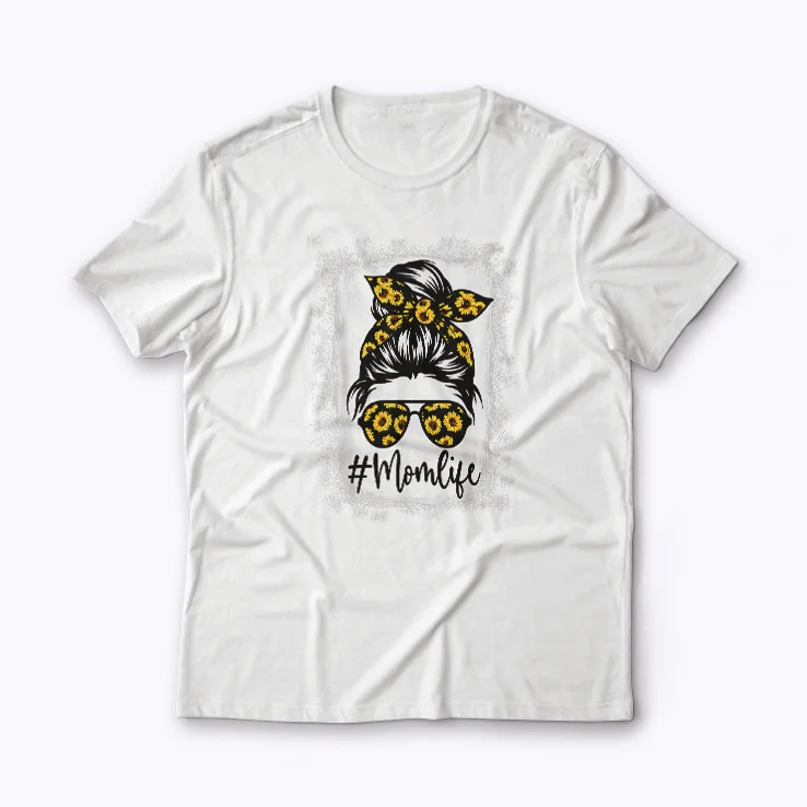 Sunflower Mom Life Bleached Mothers Day Gift T-shirt