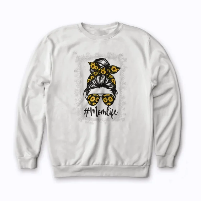 Sunflower Mom Life Bleached Mothers Day Gift Sweatshirt