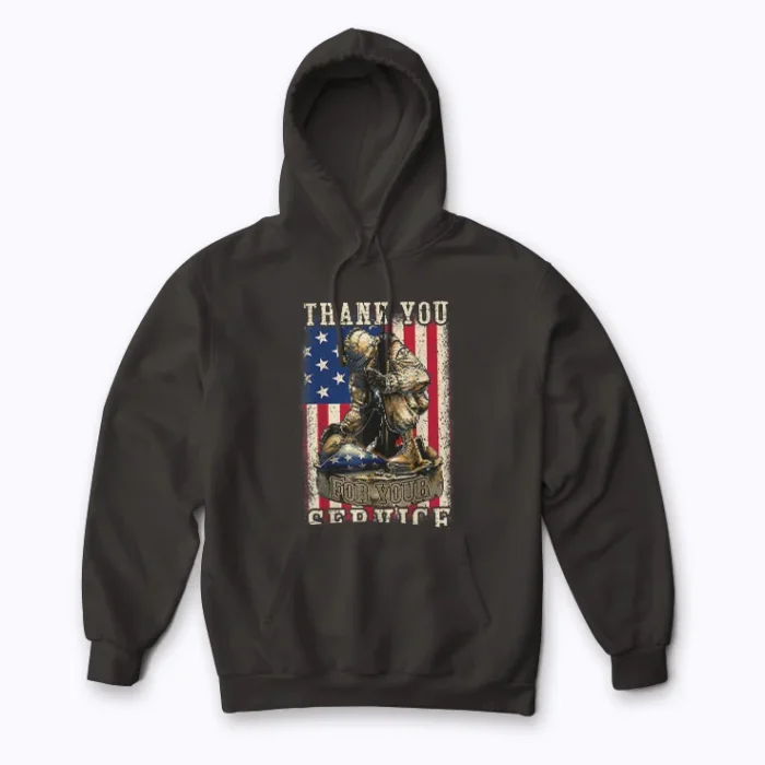 Thank You For Your Service Patriotic Hoodie offering comfort and style