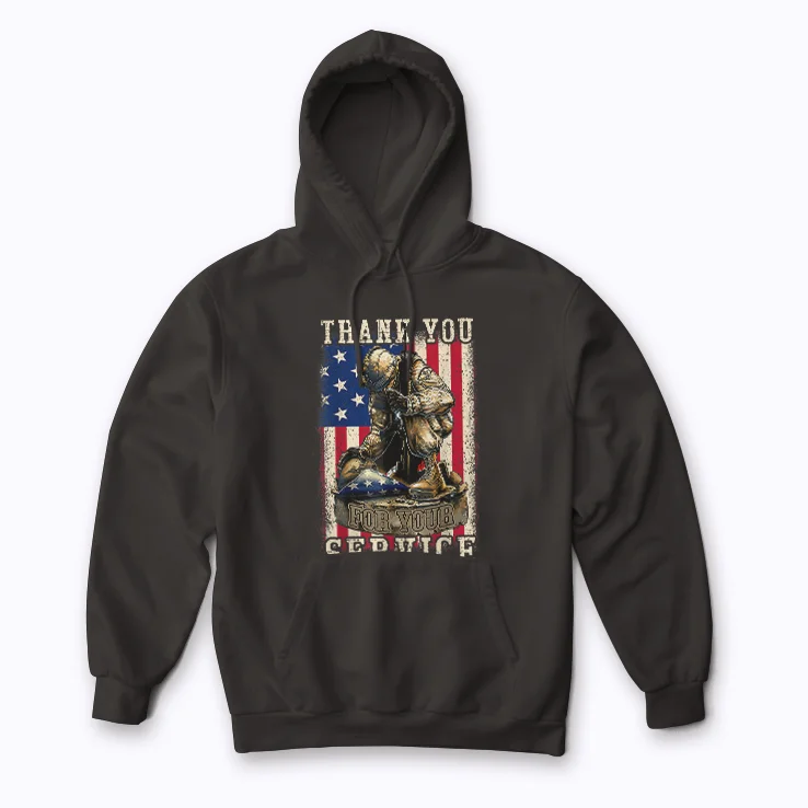 Thank You For Your Service Patriotic Hoodie offering comfort and style