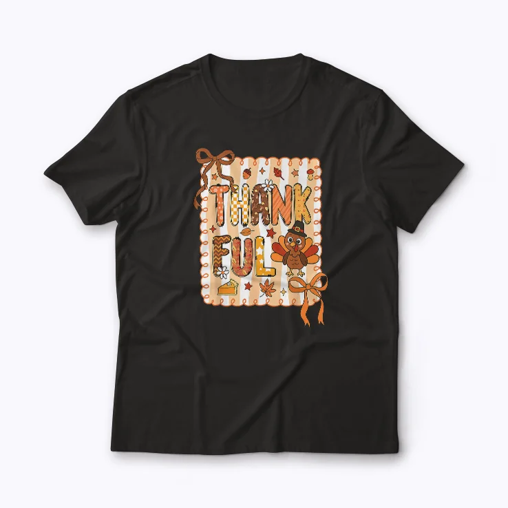 Thankful Grateful Blessed Happy Thanksgiving shirt T-shirt with festive message