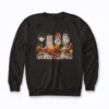 Thanksgiving Cats Dinner Feast Vintage Fall sweatshirt with vintage fall cats artwork