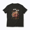 Thanksgiving Turkey Cat Meow Funny T-shirt with playful cat and turkey design