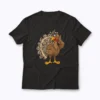 Thanksgiving Turkey Women Girl Leopard T-shirt
