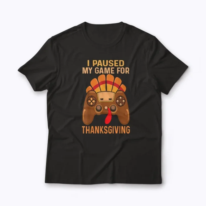 Thanksgiving Video Game Eating Turkey Gamer T-shirt featuring a festive turkey gaming design