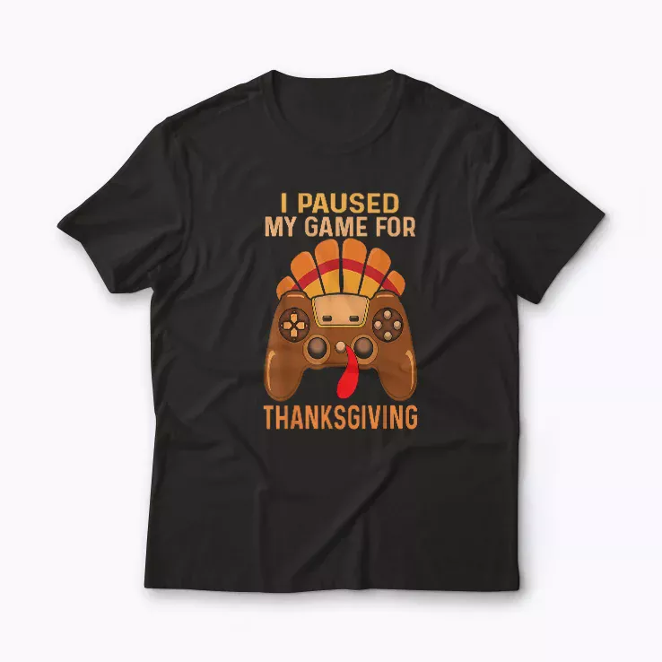 Thanksgiving Video Game Eating Turkey Gamer T-shirt featuring a festive turkey gaming design