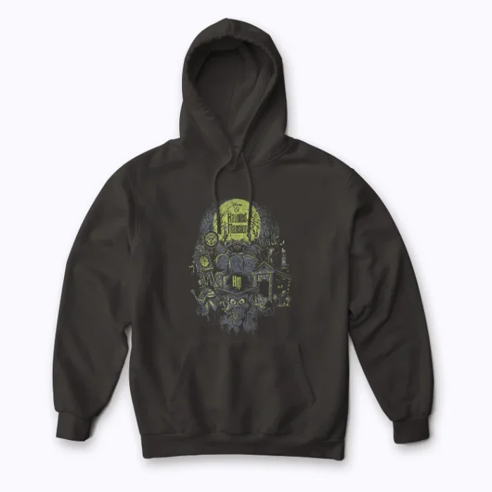 Experience spooky comfort with The Haunted Mansion Halloween hoodie.