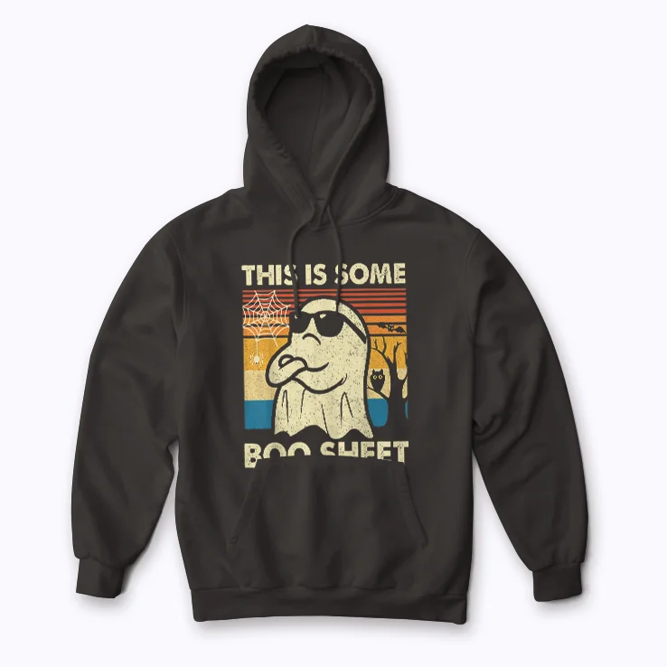 This Is Boo Sheet Ghost Retro Halloween hoodie for cozy Halloween