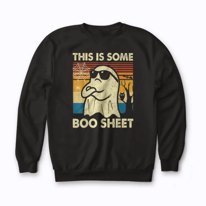 This Is Boo Sheet Ghost Retro Halloween sweatshirt for comfy vibes
