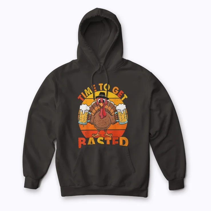 Time To Get Basted Funny Beer Thanksgiving hoodie perfect for holiday comfort