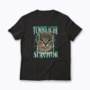 Tummy Ache Survivor Cat Meme Funny T-shirt featuring a cat meme.