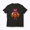 Turkey Drinking Coffee Bow Thanksgiving T-shirt with festive turkey and bow graphic