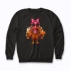Turkey Drinking Coffee Bow Thanksgiving sweatshirt with cheerful turkey and bow design