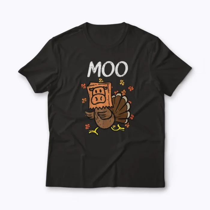 Turkey Moo Funny Thanksgiving T-shirt with playful holiday design