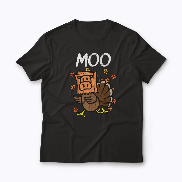 Turkey Moo Funny Thanksgiving T-shirt with playful holiday design