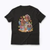 Turkey Reading Books Fall Thanksgiving Teacher Book T-shirt featuring a festive turkey and books for teachers