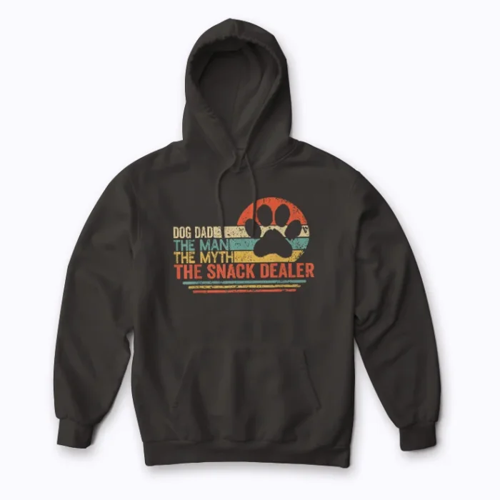 Vintage Dog Dad Snack Dealer Hoodie with comfortable brushed interior