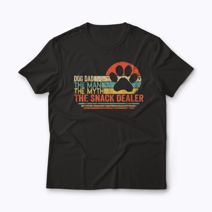 Vintage Dog Dad Snack Dealer T-shirt featuring retro dog dad design