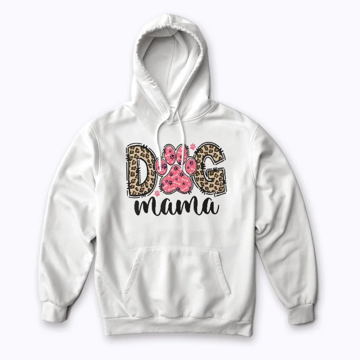 Vintage Dog Mom Funny Dog Paw Gift Women Hoodie