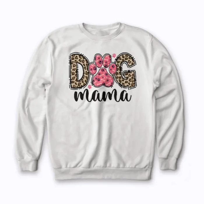Vintage Dog Mom Funny Dog Paw Gift Women Sweatshirt