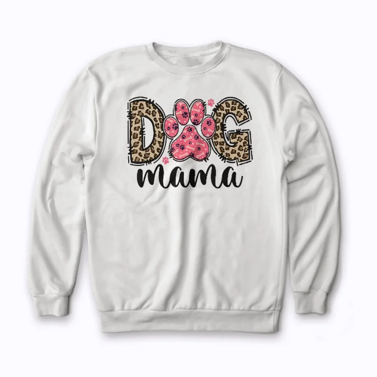 Vintage Dog Mom Funny Dog Paw Gift Women Sweatshirt
