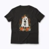 Vintage Halloween Ghost Holding Black Cat shirt for a classic spooky look