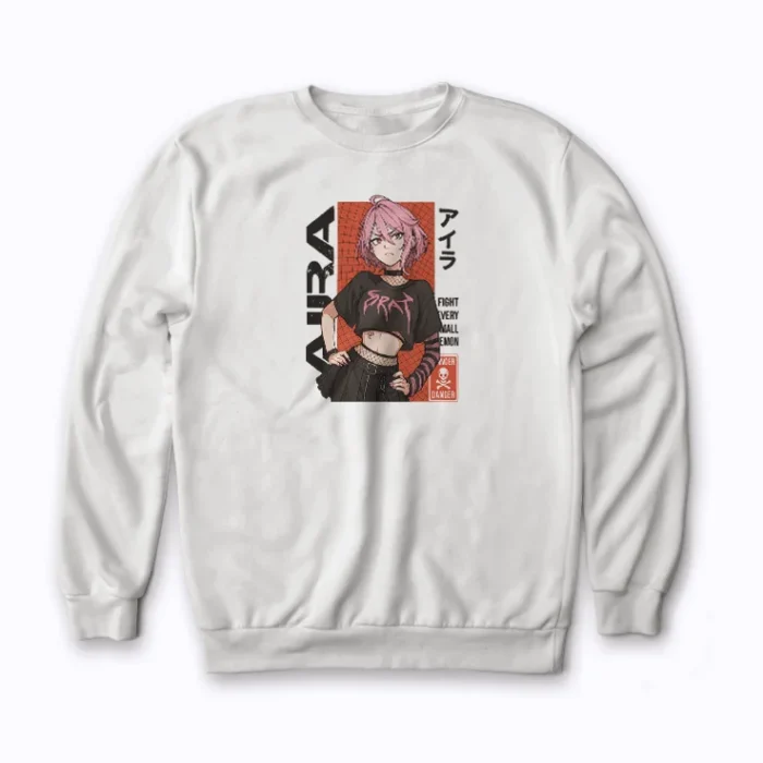 Aira Dandadan sweatshirt featuring a subtle graphic print.